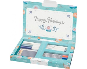 Set creativ 12 piese, Frosty Winter Limited Edition, Goldfaber, Faber-Castell, FC161004