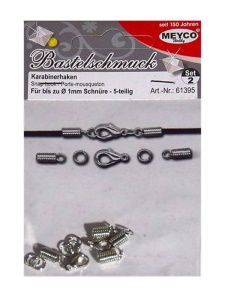 Set de 2 carabine argintii cu lantisor 10 mm Meyco 61395