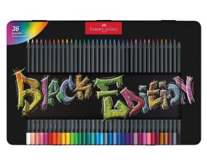 Set de 36 Creioane Colorate in Cutie Metalica Black Edition Faber Castell 116437