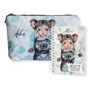 Set Penar cu Fermoar 14x22cm + Sketcbook A6 Aika 900900189SET Drasca