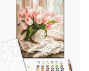 Set pictura pe numere Lalele in razele diminetii 54276