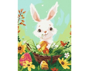 Set pictura pe numere pentru copii, Happy Easter Bunny, KBS152