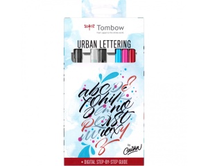 Set Urban Lettering cu markere caligrafice si pensula cu rezervor, Tombow, TB-LS-WSBHS