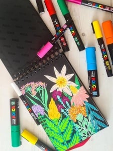 Sketchbook Posca A5, 100g, 48 pagini, 3 tipuri de hartie N205