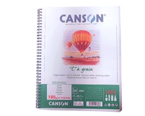 Bloc de Desen Canson C a grain cu Spira 180g/mp cu spirala pe latura lunga