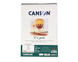 Bloc de Desen Canson C a grain cu spirala pe latura scurta 224g/mp