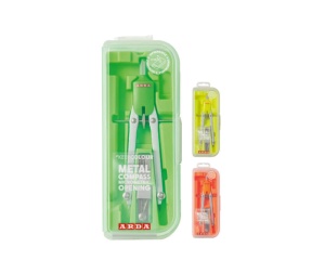 Compas geometrie 3 piese in cutie plastic pastel CO11FLU Arda