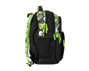 Ghiozdan Football Starpak, 25 x 38 x 18 cm, negru cu verde, cod 550863