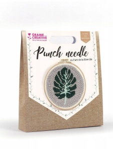 Kit broderie ac persan Punch Needle 20 cm Frunza Mostera Graine Creative 420201