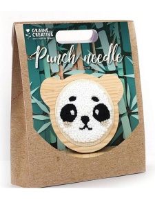 Kit Creativ cu Tehnica Punch Needle model Panda 15 cm Graine Creative 420207