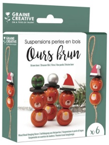 Kit creativ model Decoratiuni Ursuleti Bruni din Bile de Lemn Graine Creative 100876