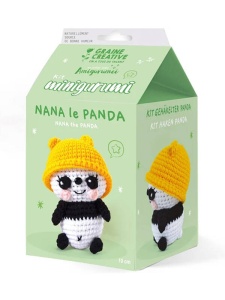 Kit pentru crosetat Minigurumi Panda Graine Creative, 100 mm, cod 420228