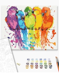 Kit pictura pe numere Colourful Parrots 28115
