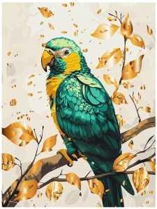 Kit pictura pe numere Emerald Parrot with Metallic Paints 54123