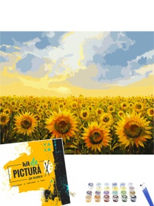 Kit pictura pe numere Sunflower field Profiart G135