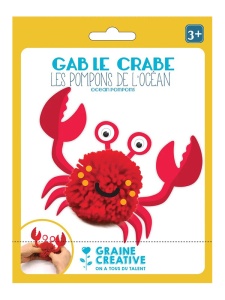 Kit pom-pom pentru copii Crabul Gab Graine Creative, cod 440073