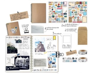 Kit scrapbooking, model jurnal de calatorie, Graine Creative, 517822