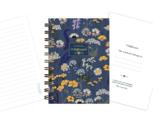 Notebook Flori de camp Blue spiralat 80g 120 file