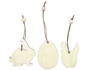Ornamente din lemn pentru Paste, 6 cm, 56740, Creativ Company