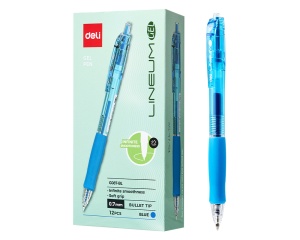 Pix cu Gel si Mecanism 0.7mm Albastru Lineum Deli DLEG087-BL