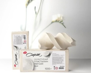 Plastilina de sculptura soft, alba, 500 g si 1 kg, Sonnet