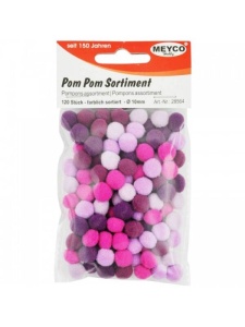 Pom Pom asortate 10mm Meyco