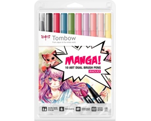 Set 10 markere Dual Brush, Manga Shojo, Tombow, ABT-10C-MANGA2