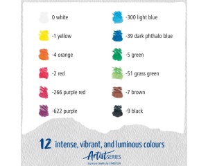 Set 12 creioane colorate acuarelabile Mars Artist, cutie metalica, 104-M12, Staedtler