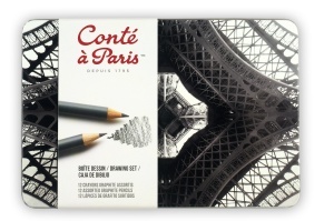 Set 12 Creioane Grafit Cutie Metal Conte 750404