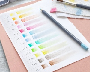 Set 12 creioane pastel acuarelabile Goldfaber Creative Studio cutie metal Faber Castell 114622