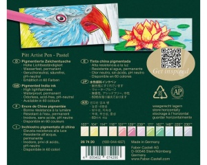 Set 12 markere Pitt Artist Pen Brush Pastel Faber Castell 267420