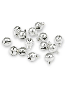 Set 20 clopotei rotunzi, diametru 6mm, argintii - Iarna Meyco 26578