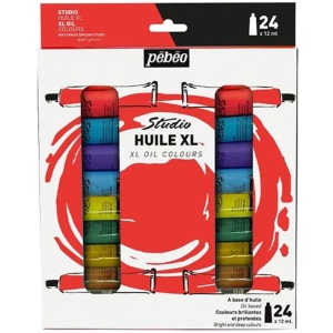 Set 24 x 12 ml culori de ulei, cu finisaj lucios-satinat, Pebeo XL Oil, 668620