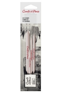 Set 3 Estompe + Radiera Conte 50085