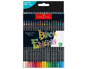 Set 36 creioane colorate Black Edition Faber Castell 116436