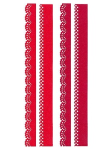 Set 4 benzi din fetru dantelate grosime 1mm Meyco