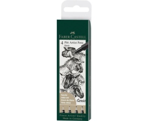 Set 4 Linere Artist Pitt Black Faber Castell 167115