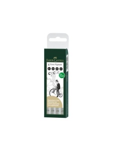 Set 4 markere (0.1, 0.3, 0.5, 0.7) Ecco Pigment Faber Castell 166004