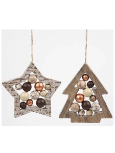 Set 4 ornamente din mucava cu motive de Iarna 12cm Creativ Company 26794/1