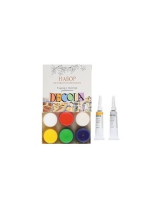 Set 5 culori acrilice + 2 linere + 1 diluant ceramica si sticla Decola 4041176