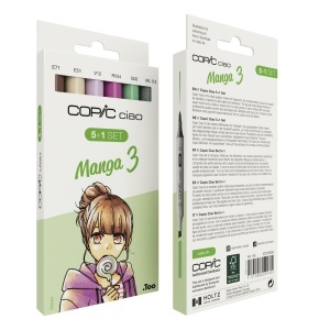 Set 5 markere cu cerneala pe baza de alcool + 1 Multiliner 0,3 mm, Copic Ciao Manga 3, 22075558 - Img 4