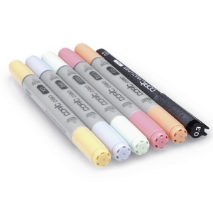 Set 5 markere cu cerneala pe baza de alcool + 1 Multiliner 0,3 mm, Copic Ciao Pastels, 22075555 - Img 2