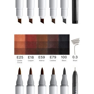 Set 5 markere cu cerneala pe baza de alcool + 1 Multiliner, Copic Ciao Portrait Earth Charm, 22075585 - Img 2