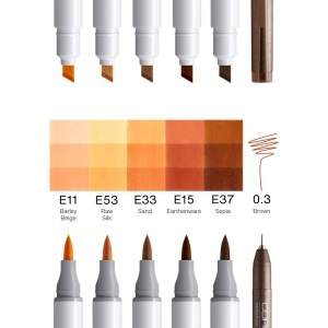 Set 5 markere cu cerneala pe baza de alcool + 1 Multiliner, Copic Ciao Portrait Amber Glow, 22075584 - Img 3