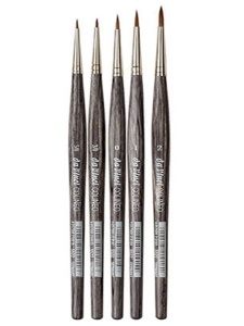 Set 5 pensule pentru miniaturi, cu varf din fire sintetice Colineo da Vinci 4054