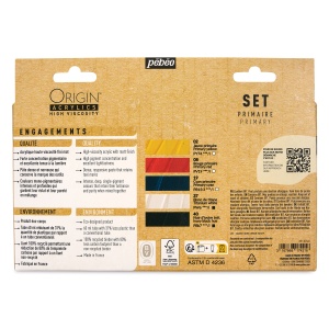 Set 5 x 60 ml culori acrilice Origin Primary Pebeo 817421 - Img 3