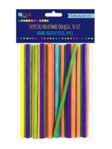 Set 50 bete lungi lemn colorat 15cm Dp Craft kspa-010