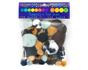 Set 56 buc. pompoane animal print DP Craft KSPO-011