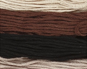 Set 6 fire de broderie, 1 mm, nuante naturale, 412730, Creativ Company
