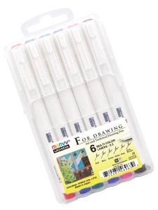 Set 6 linere 0.3mm Multicolor Marvy Uchida for Drawing 4600C-6AX
